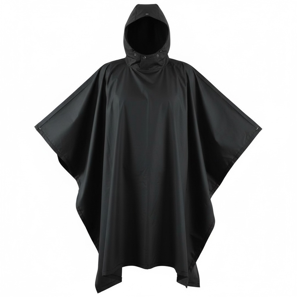 Totes Unisex OS Rain Poncho, Lightweight Reusable & Packable, Black or Navy Blue